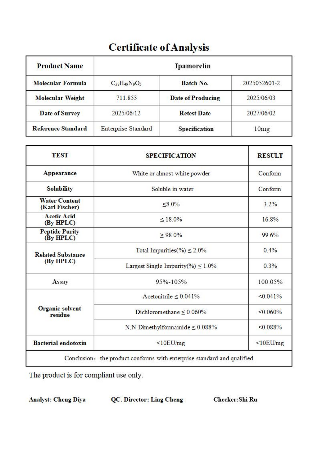 [IP10]Ipamorelin-10MG
