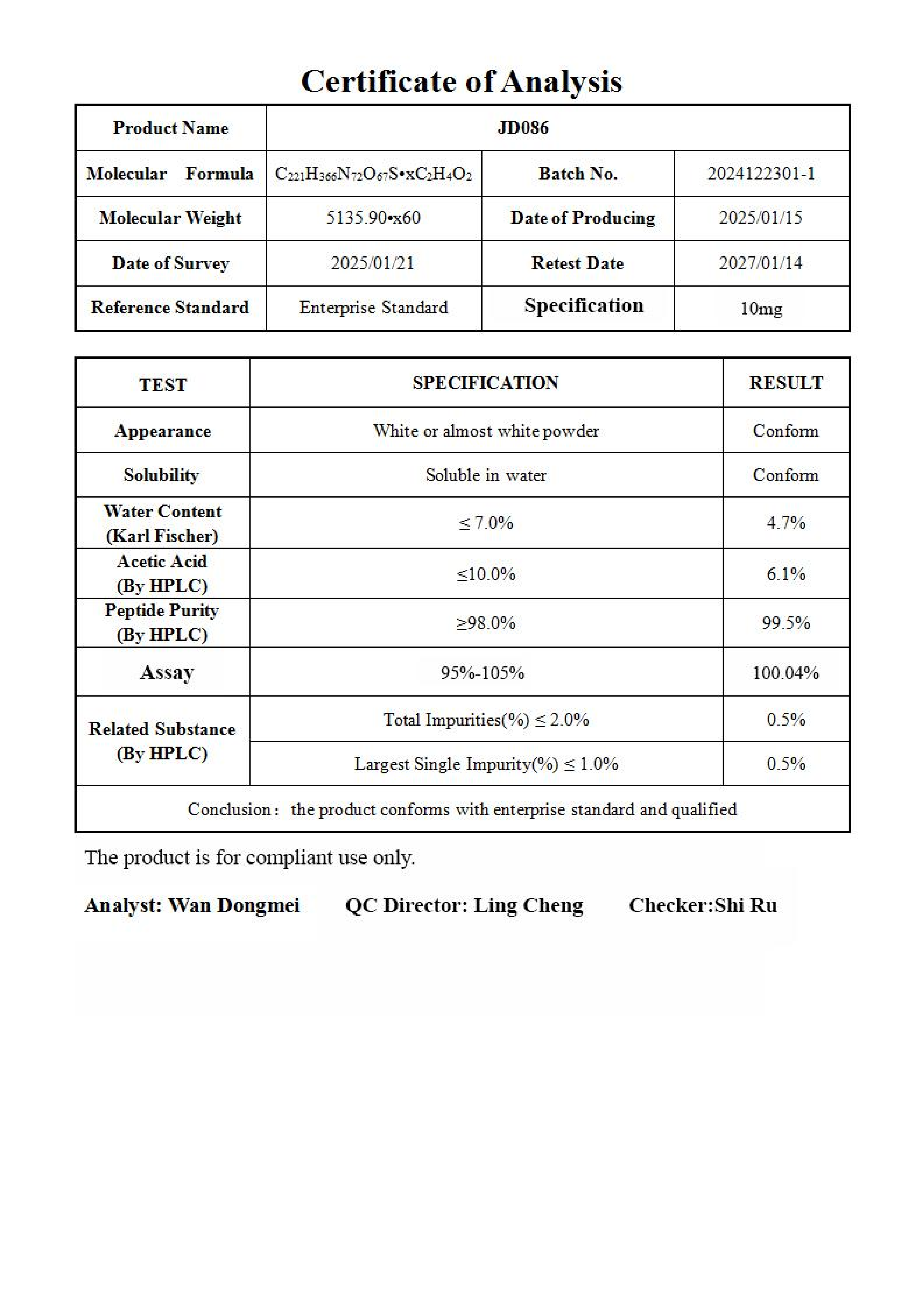 [TSM10]Tesamorelin-10MG