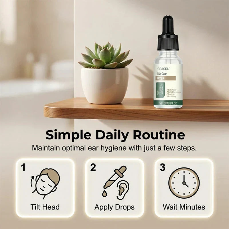 【👑Top Sellers of 2026】👂SEAGRIL™ Ear Care Drops- Tinnitus Relief – Gentle Cleansing & Soothing Relief for Healthy Ears -Plant-Based Formula|FDA-Registered